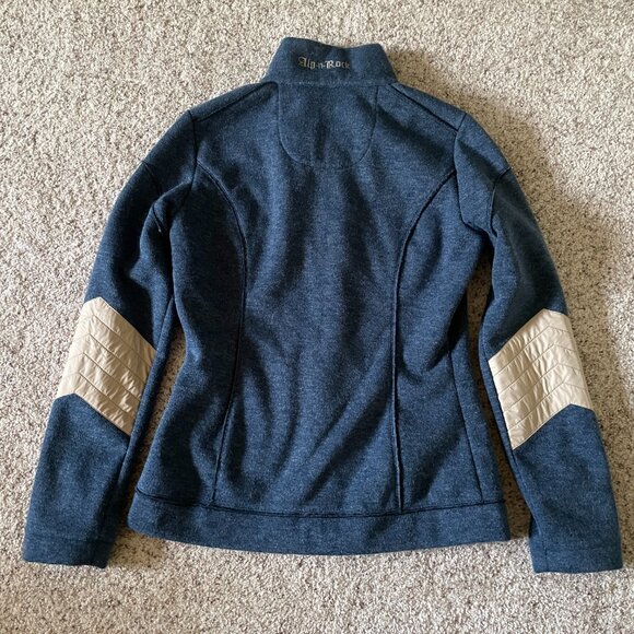 Alp-n-Rock Kitz Fleece Jacket Full Zip Blue Ski Embroidered Cross Stitch Patch - Picture 4 of 16